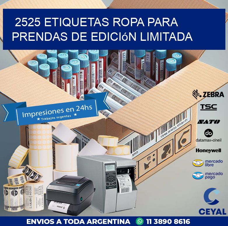 2525 Etiquetas ropa para prendas de edición limitada