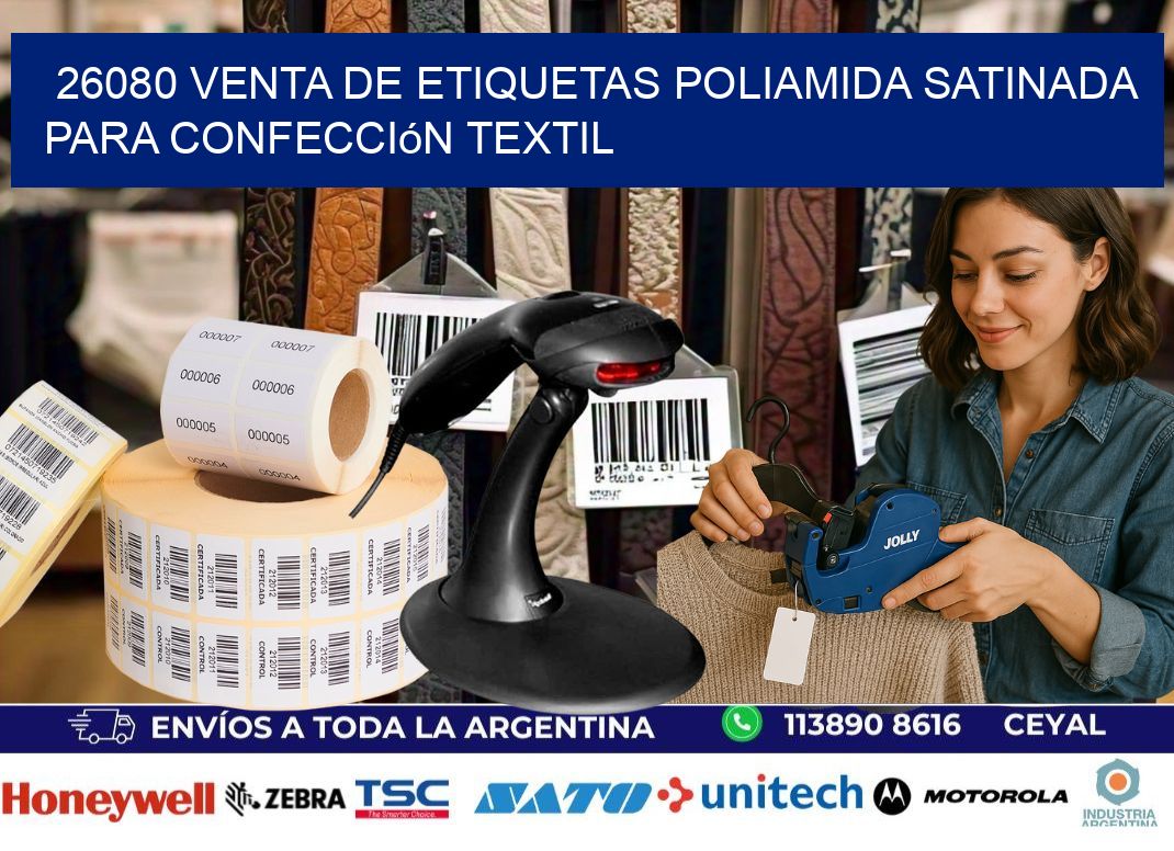 26080 venta de etiquetas poliamida satinada para confección textil