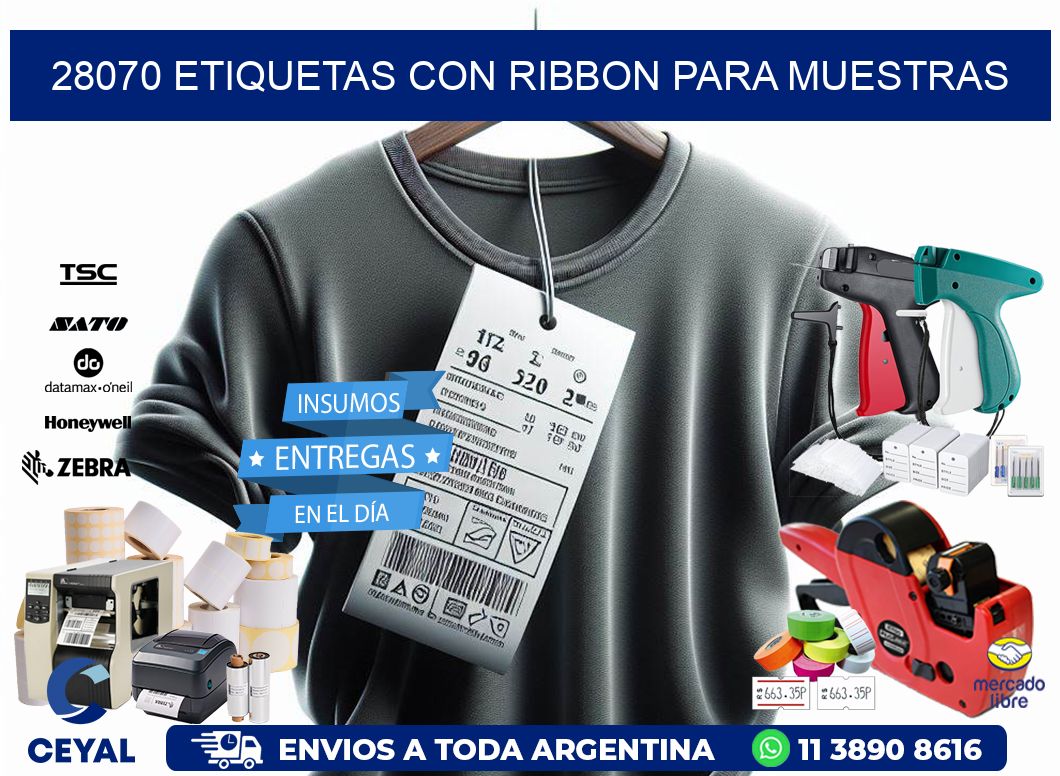 28070 etiquetas con ribbon para muestras