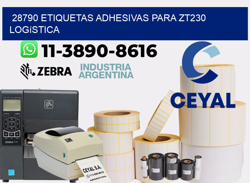 28790 etiquetas adhesivas para zt230 logística