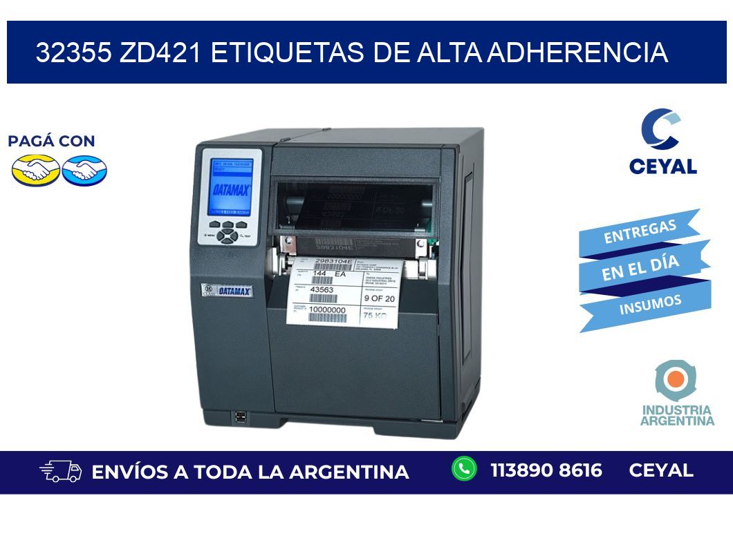 32355 zd421 etiquetas de alta adherencia