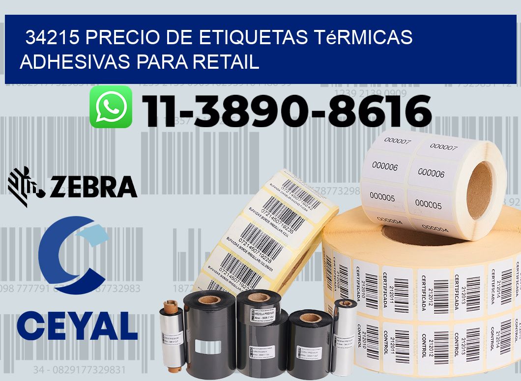 34215 precio de etiquetas térmicas adhesivas para retail