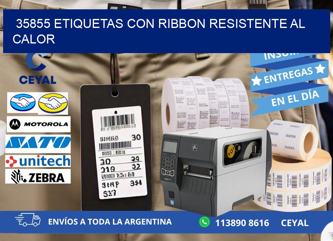 35855 etiquetas con ribbon resistente al calor