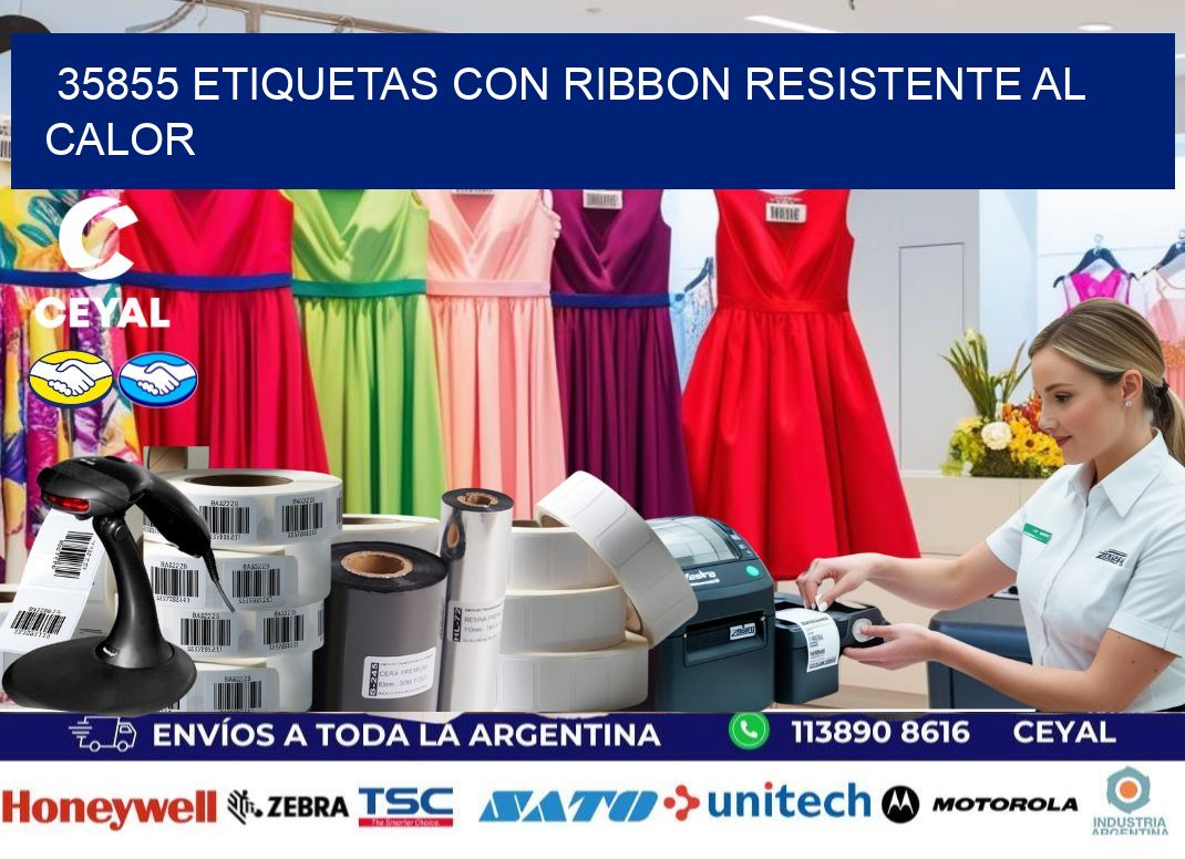 35855 etiquetas con ribbon resistente al calor