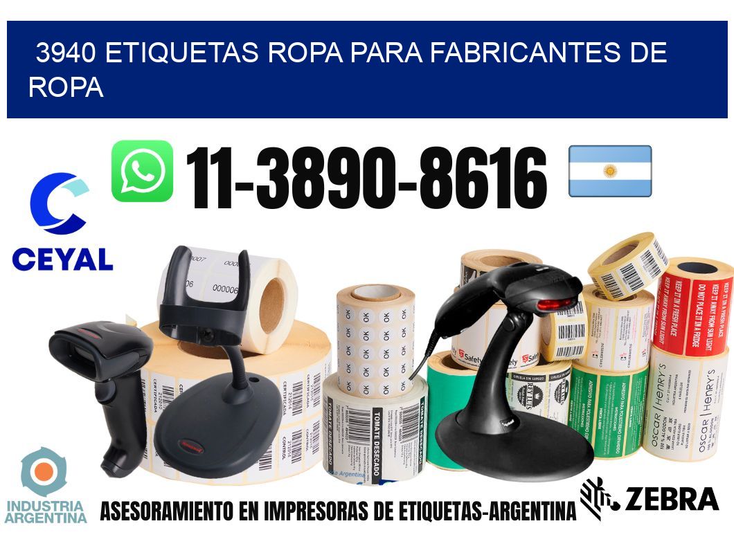 3940 Etiquetas ropa para fabricantes de ropa