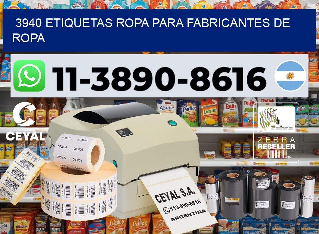 3940 Etiquetas ropa para fabricantes de ropa