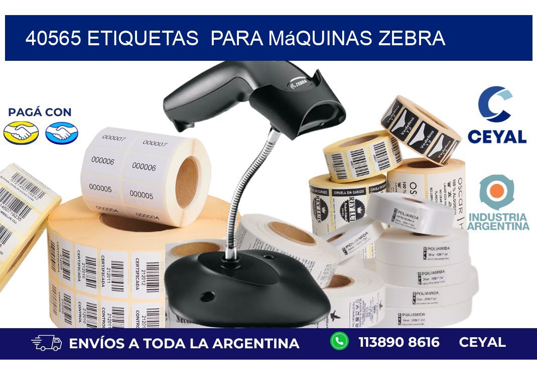 40565 etiquetas para máquinas Zebra