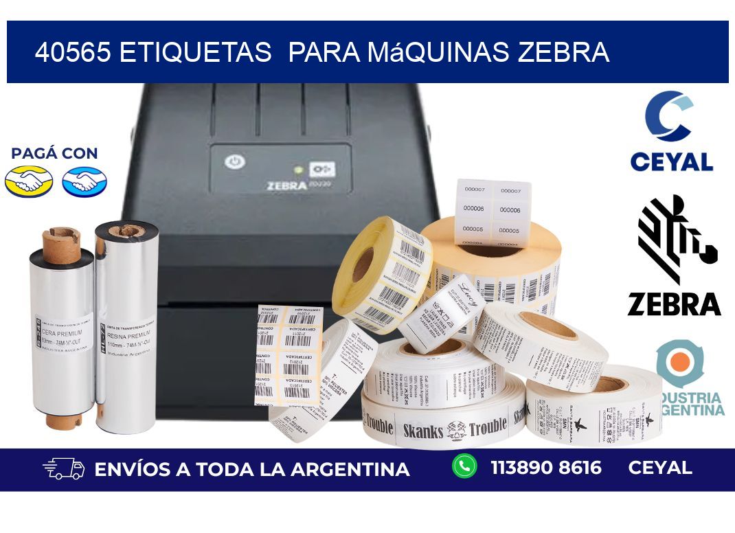 40565 etiquetas para máquinas Zebra