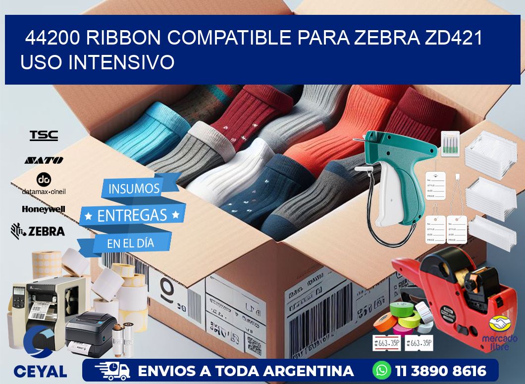 44200 ribbon compatible para zebra zd421 uso intensivo