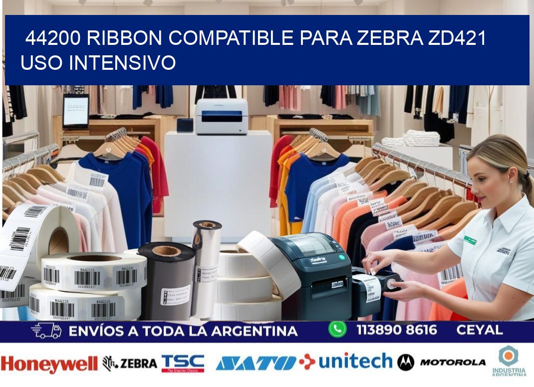 44200 ribbon compatible para zebra zd421 uso intensivo