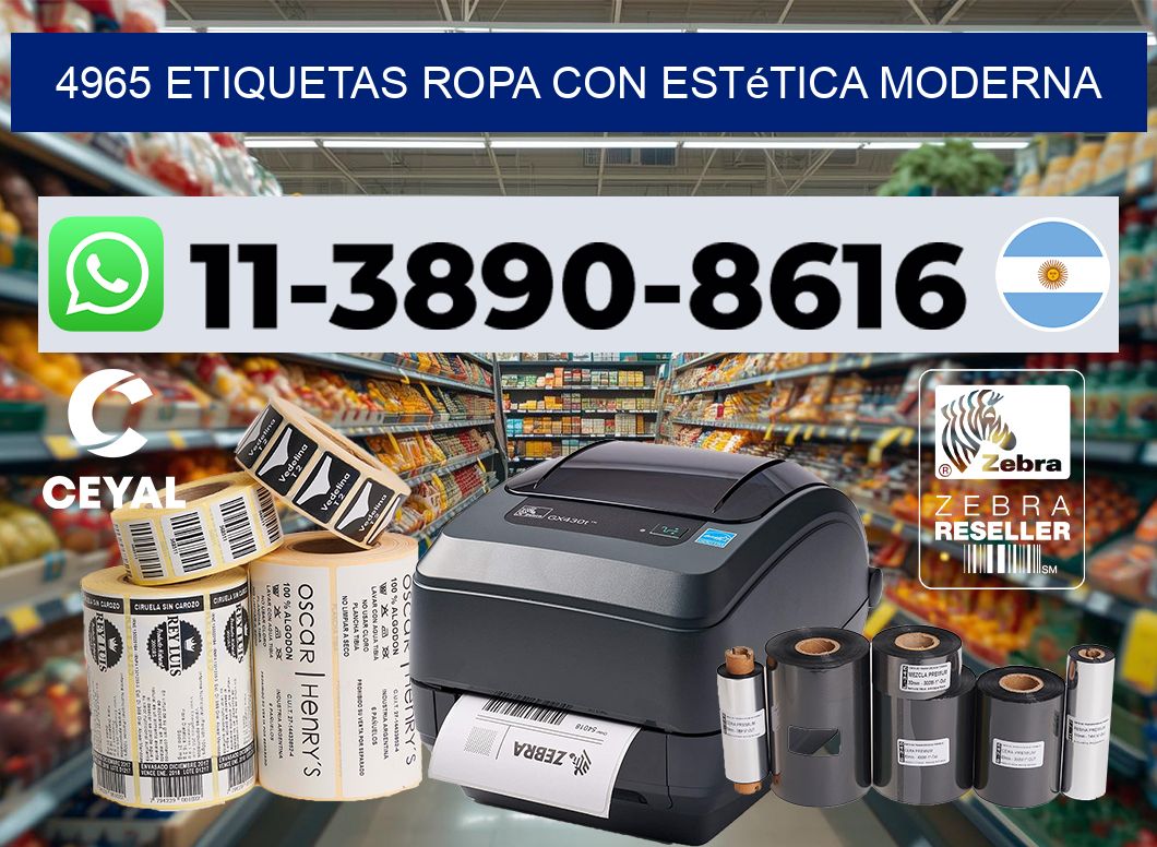 4965 Etiquetas ropa con estética moderna