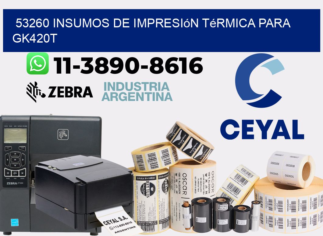 53260 insumos de impresión térmica para gk420t
