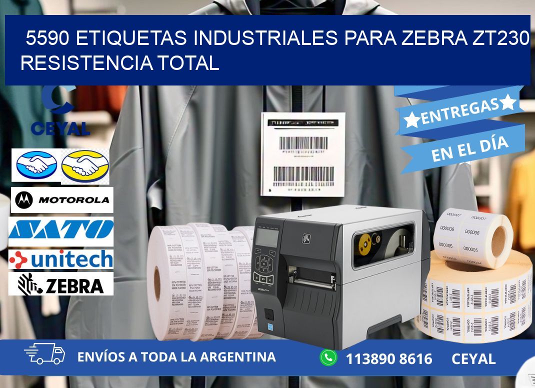 5590 etiquetas industriales para zebra zt230 resistencia total