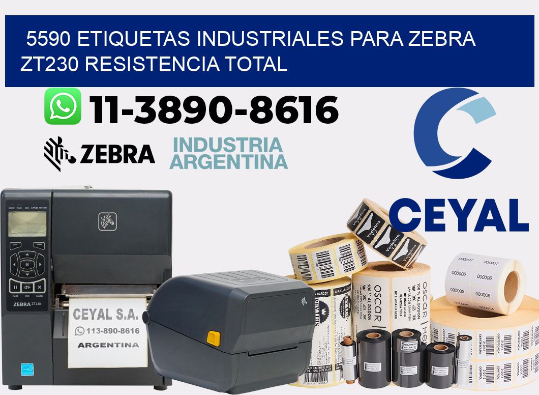5590 etiquetas industriales para zebra zt230 resistencia total