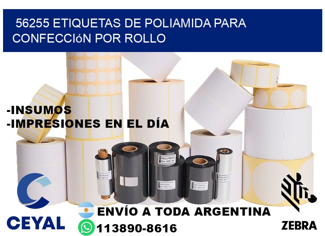 56255 etiquetas de poliamida para confección por rollo