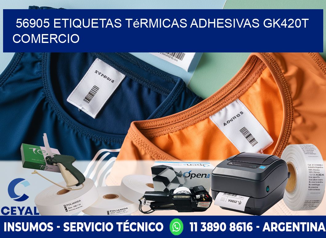 56905 etiquetas térmicas adhesivas gk420t comercio