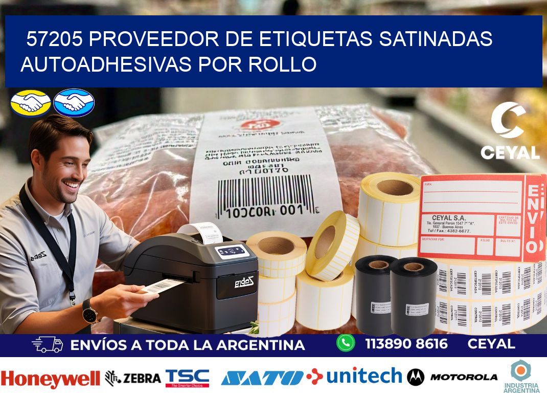 57205 proveedor de etiquetas satinadas autoadhesivas por rollo