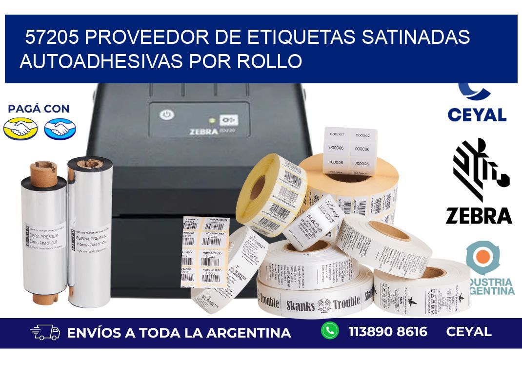 57205 proveedor de etiquetas satinadas autoadhesivas por rollo