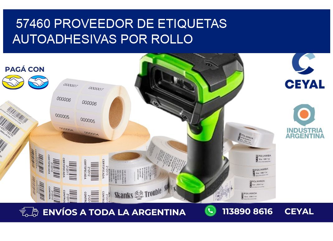 57460 proveedor de etiquetas  autoadhesivas por rollo