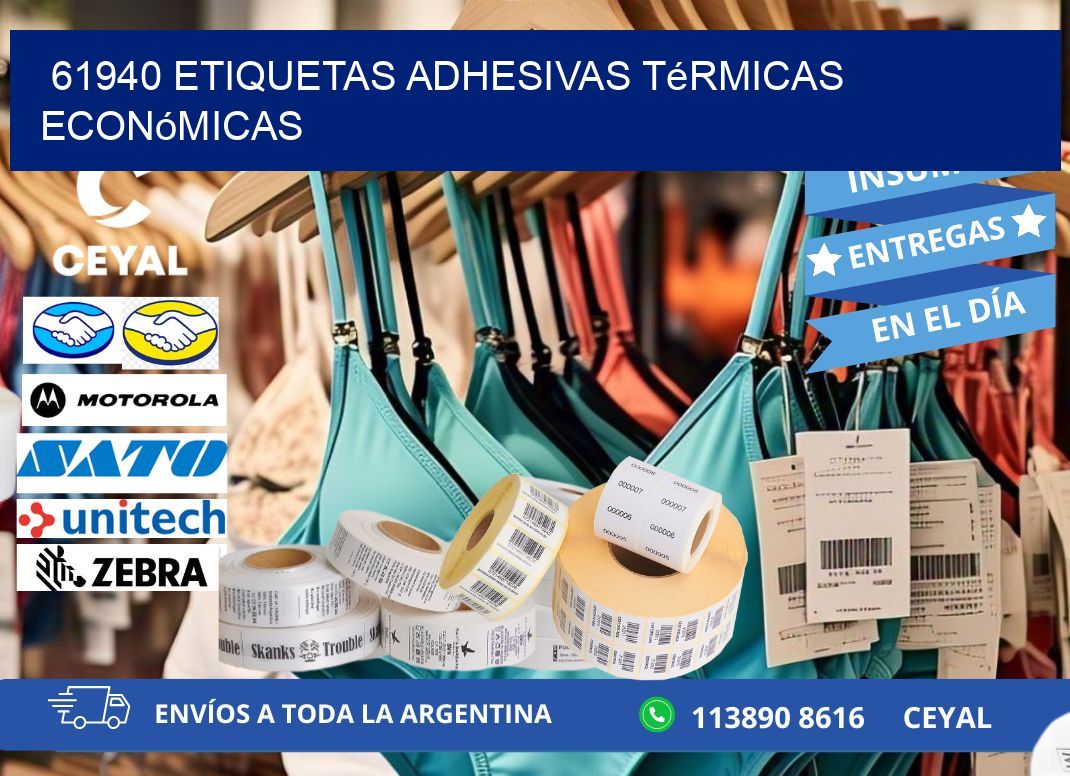 61940 etiquetas adhesivas térmicas económicas