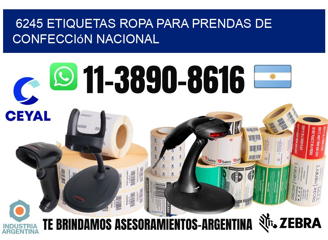6245 Etiquetas ropa para prendas de confección nacional