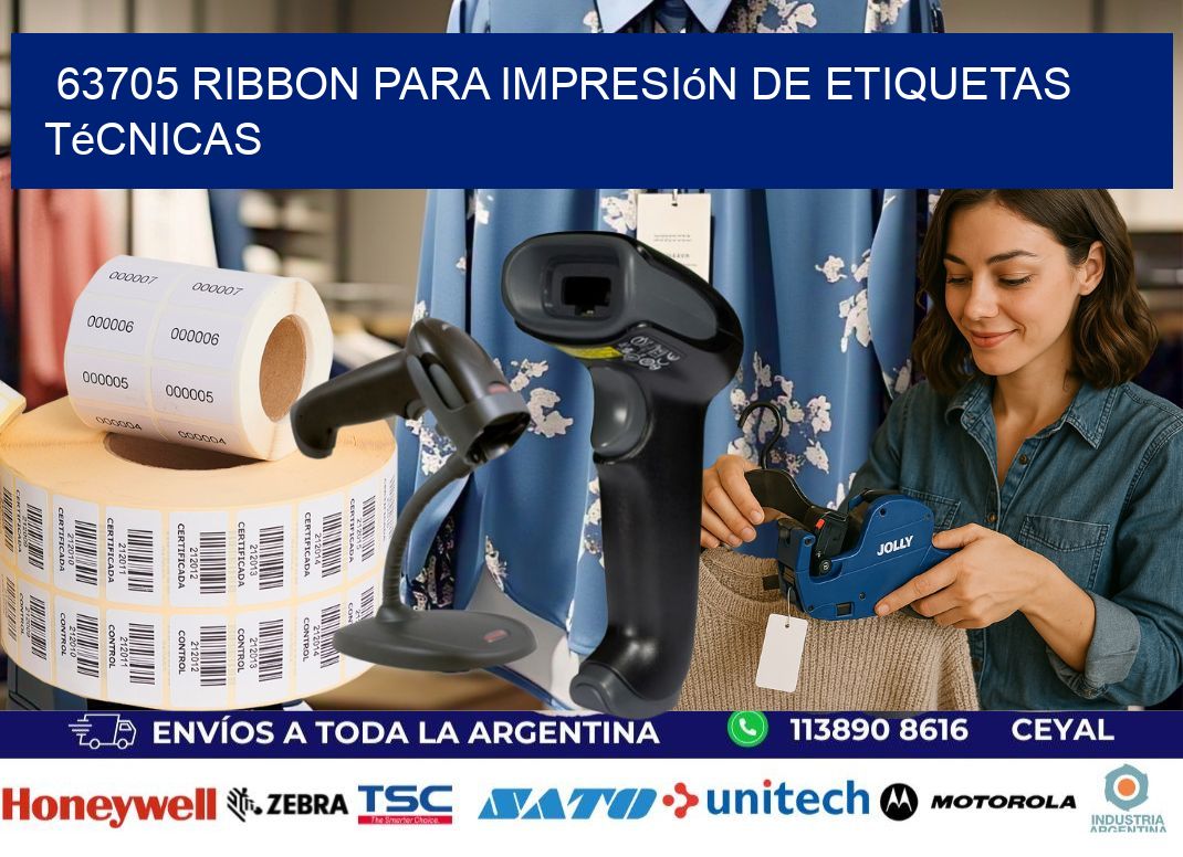 63705 ribbon para impresión de etiquetas técnicas