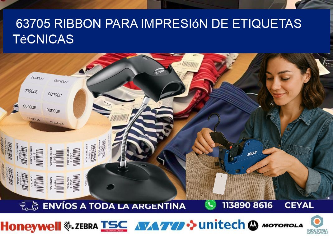 63705 ribbon para impresión de etiquetas técnicas