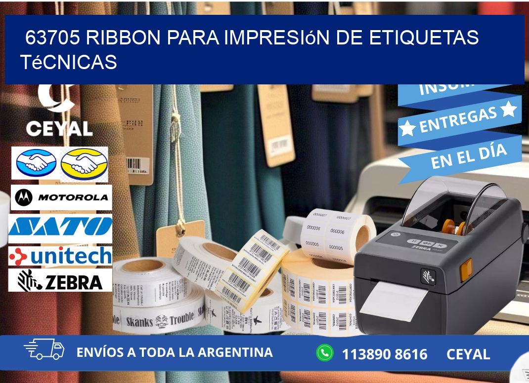 63705 ribbon para impresión de etiquetas técnicas