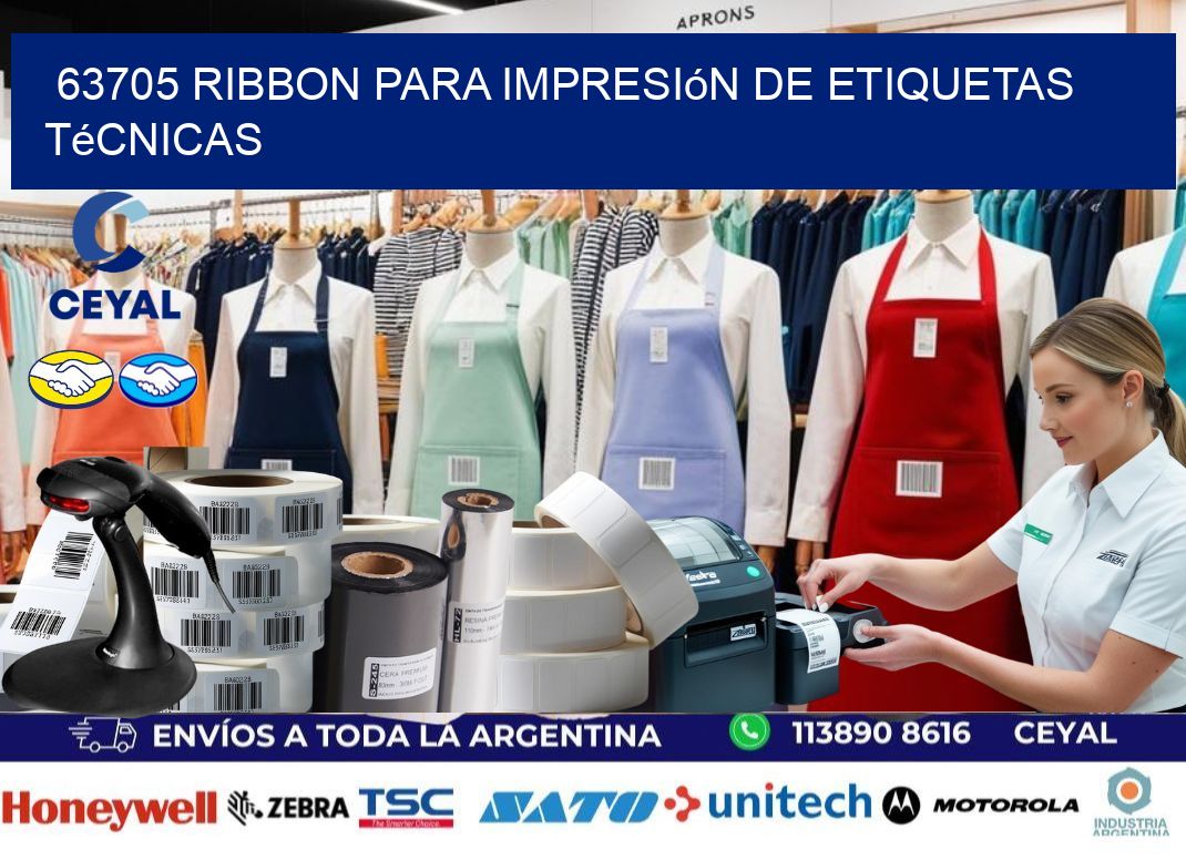 63705 ribbon para impresión de etiquetas técnicas