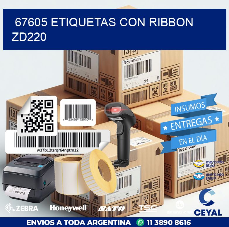 67605 etiquetas con ribbon zd220