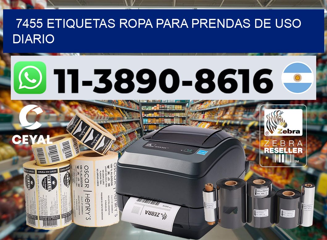 7455 Etiquetas ropa para prendas de uso diario