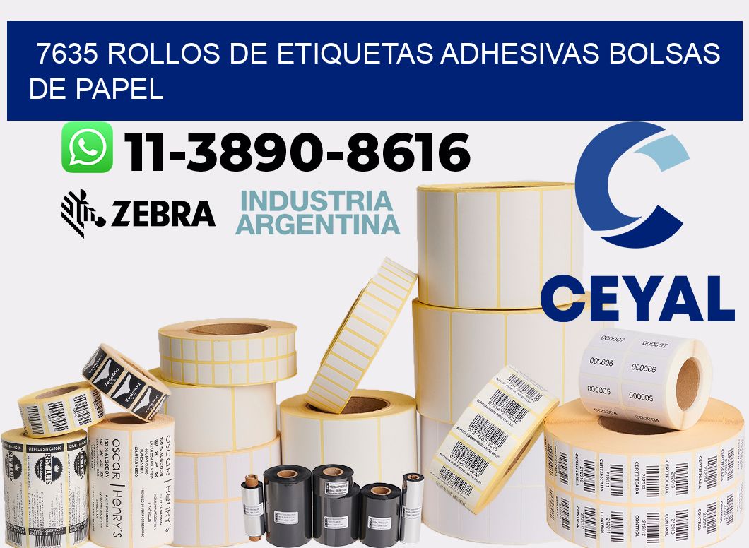 7635 rollos de etiquetas adhesivas bolsas de papel