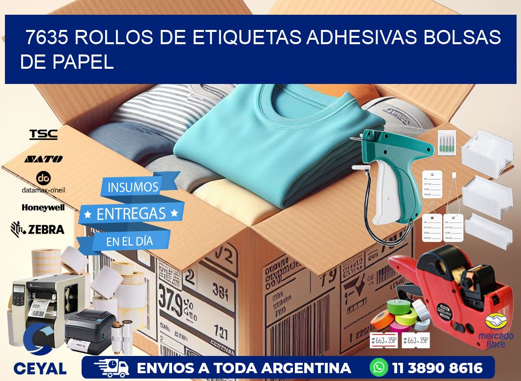 7635 rollos de etiquetas adhesivas bolsas de papel
