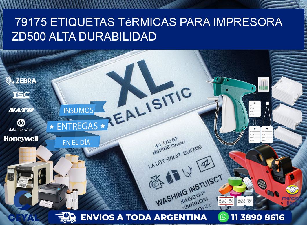 79175 etiquetas térmicas para impresora zd500 alta durabilidad