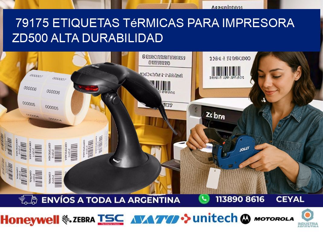 79175 etiquetas térmicas para impresora zd500 alta durabilidad