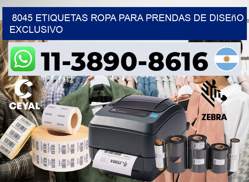 8045 Etiquetas ropa para prendas de diseño exclusivo