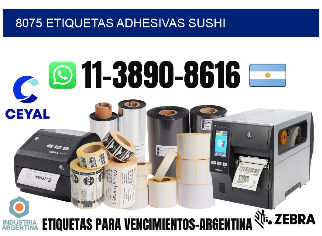 8075 etiquetas adhesivas sushi
