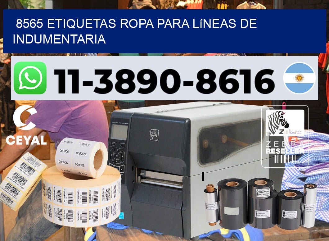 8565 Etiquetas ropa para líneas de indumentaria