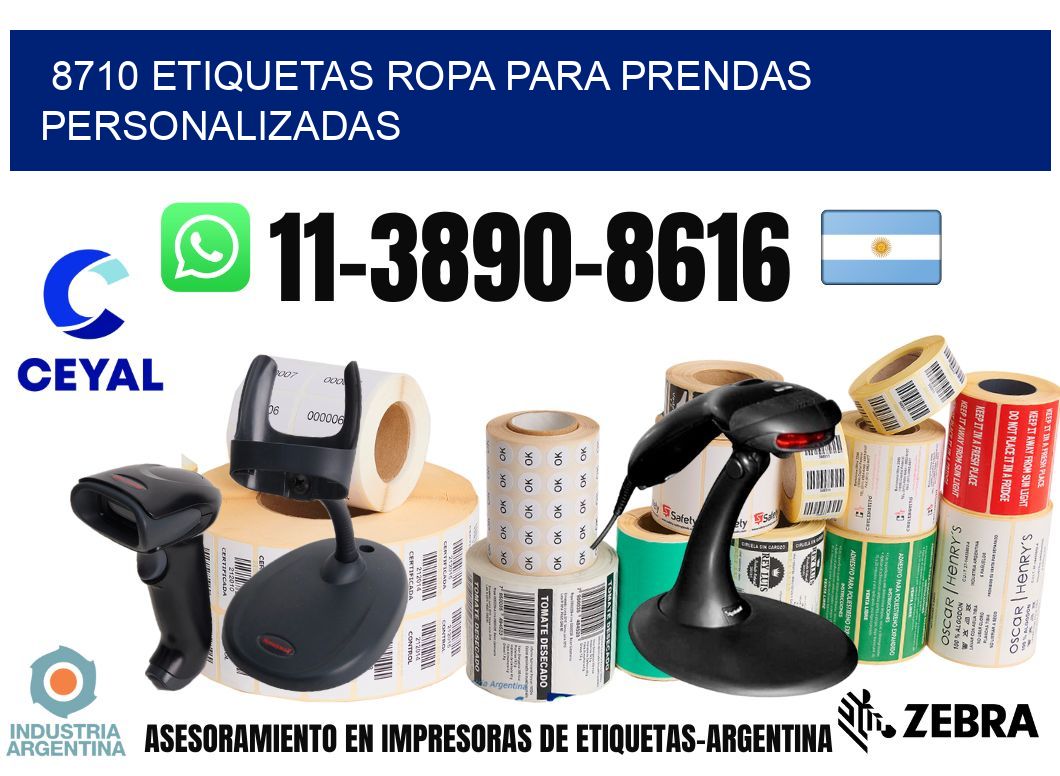 8710 Etiquetas ropa para prendas personalizadas