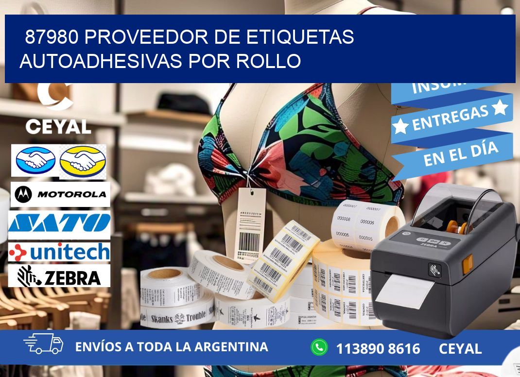 87980 proveedor de etiquetas autoadhesivas por rollo
