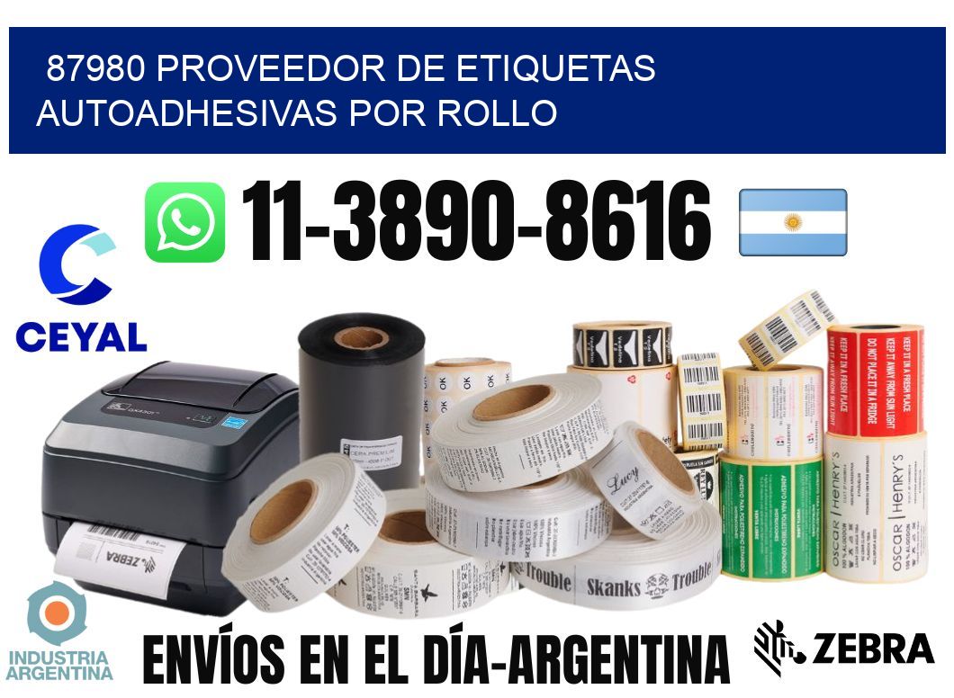 87980 proveedor de etiquetas autoadhesivas por rollo