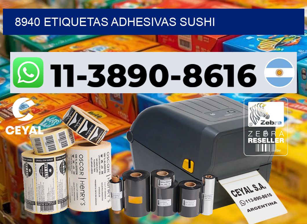 8940 etiquetas adhesivas sushi