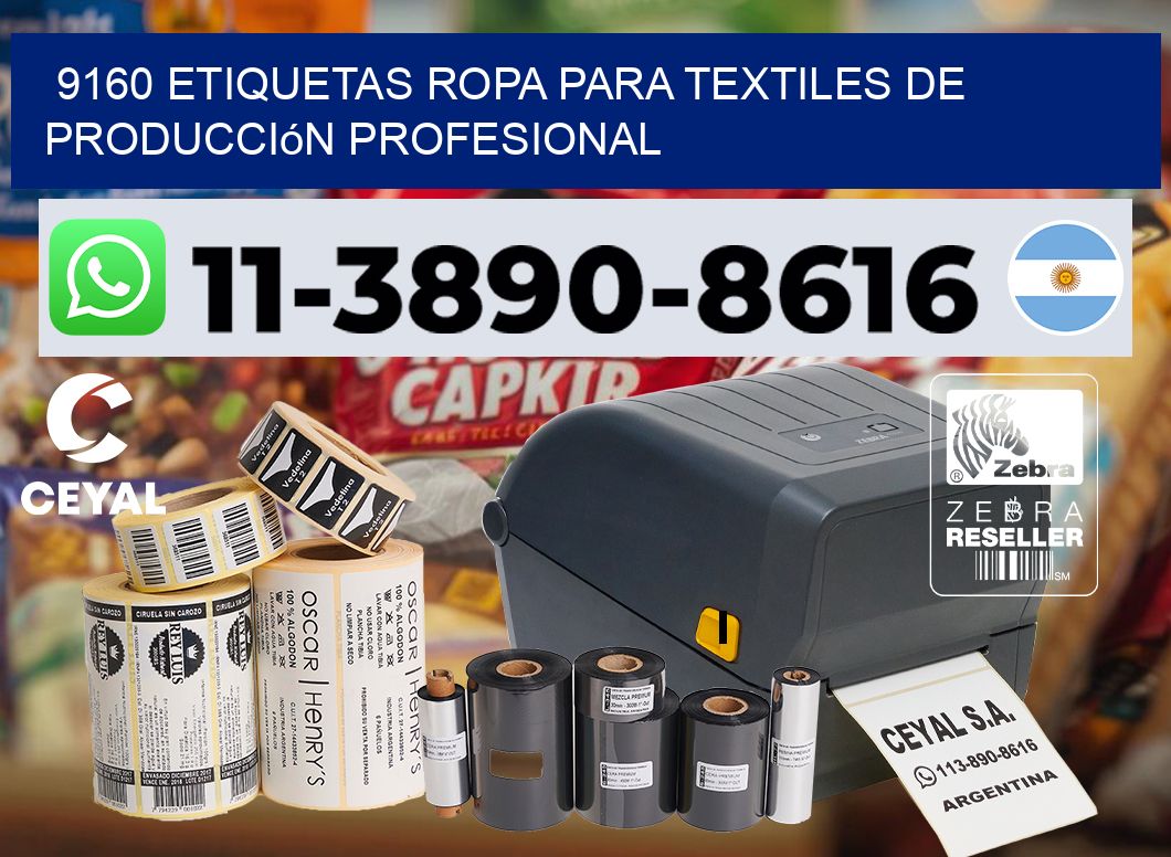 9160 Etiquetas ropa para textiles de producción profesional