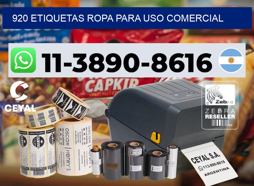 920 Etiquetas ropa para uso comercial