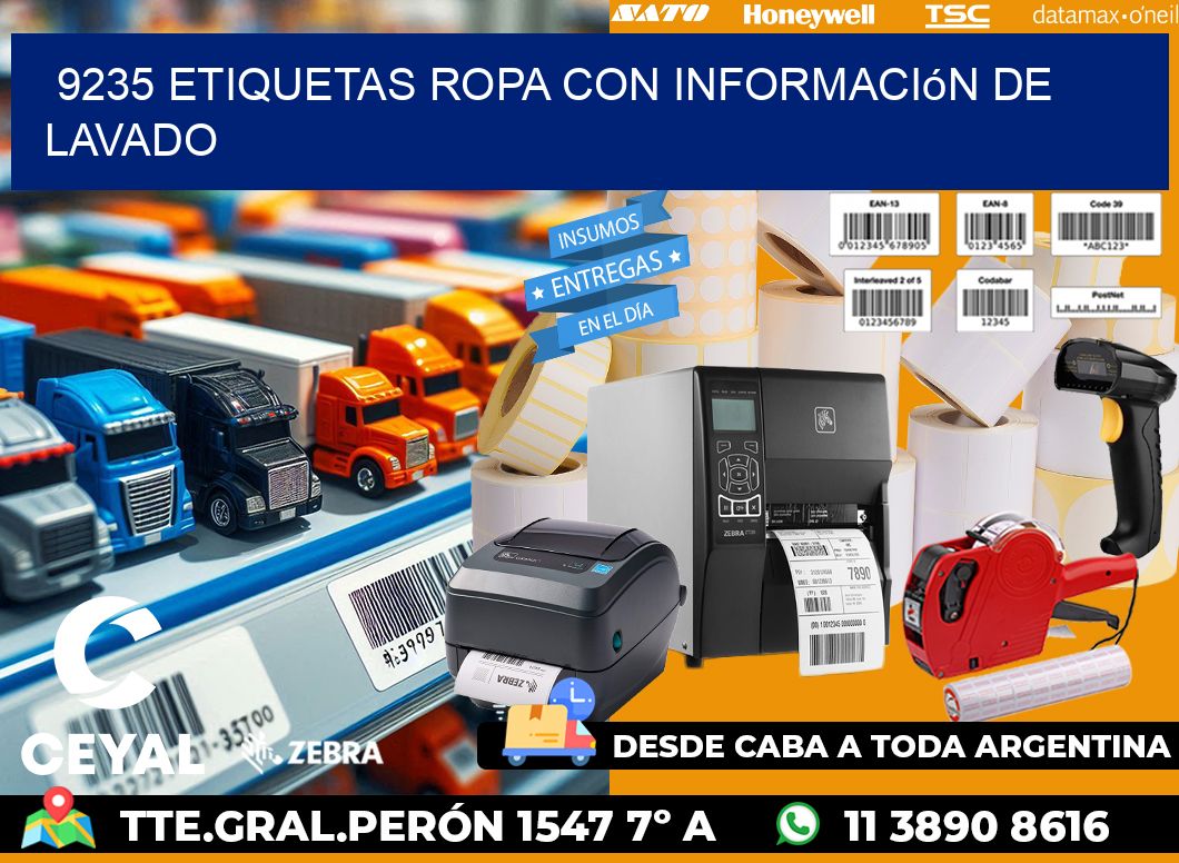 9235 Etiquetas ropa con información de lavado