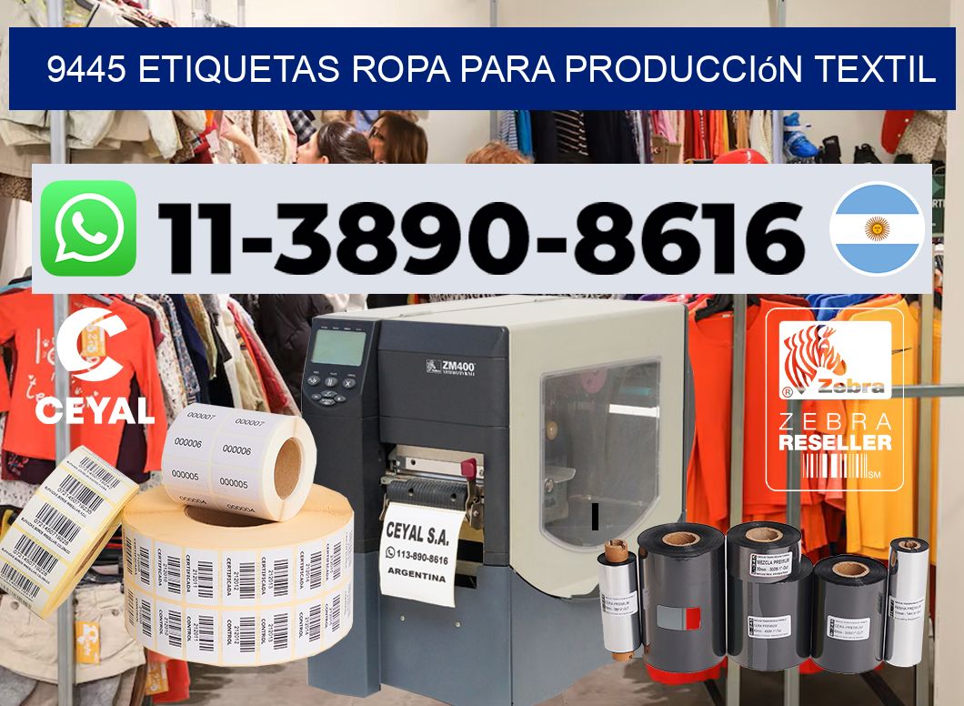 9445 Etiquetas ropa para producción textil