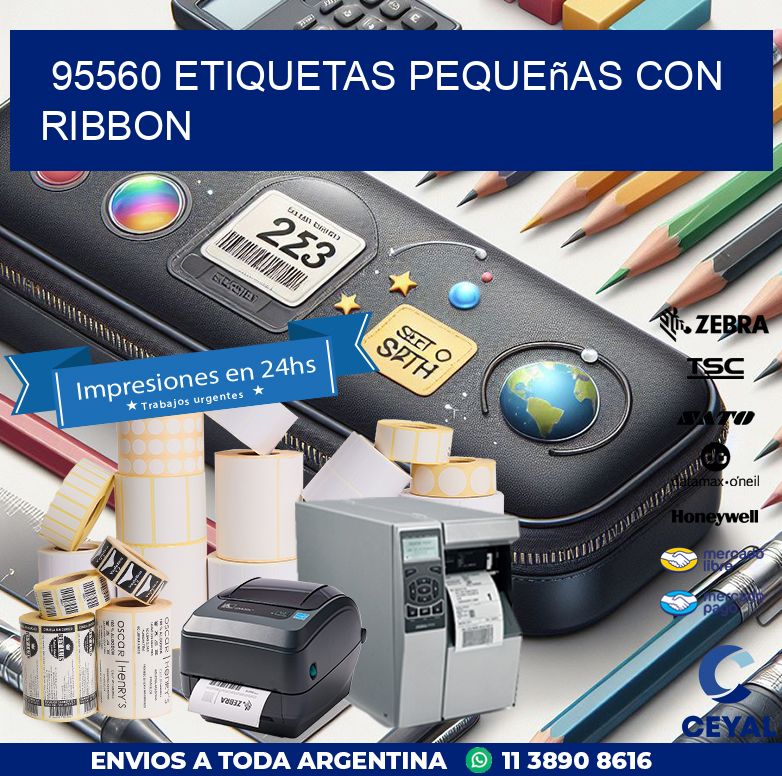 95560 etiquetas pequeñas con ribbon