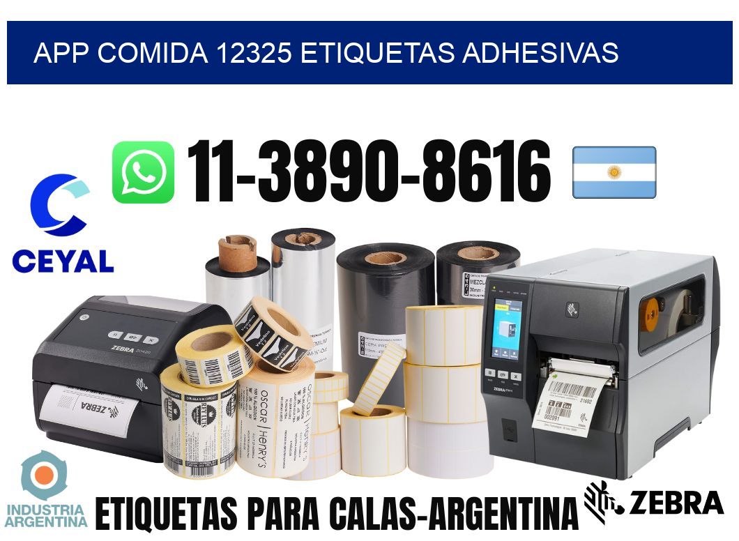 App comida 12325 etiquetas adhesivas
