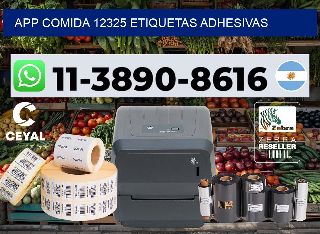 App comida 12325 etiquetas adhesivas