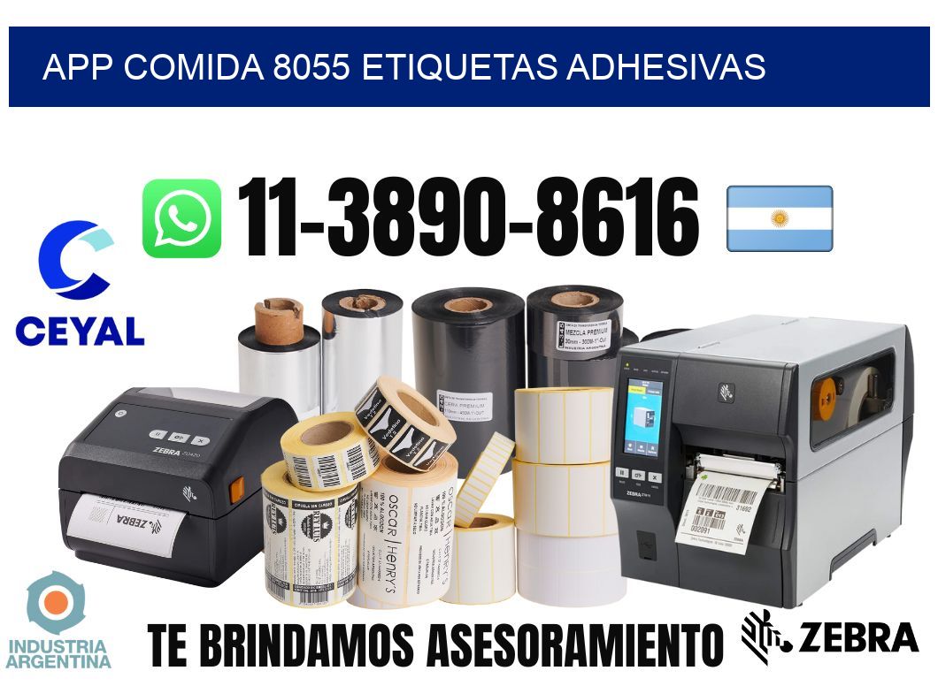 App comida 8055 etiquetas adhesivas